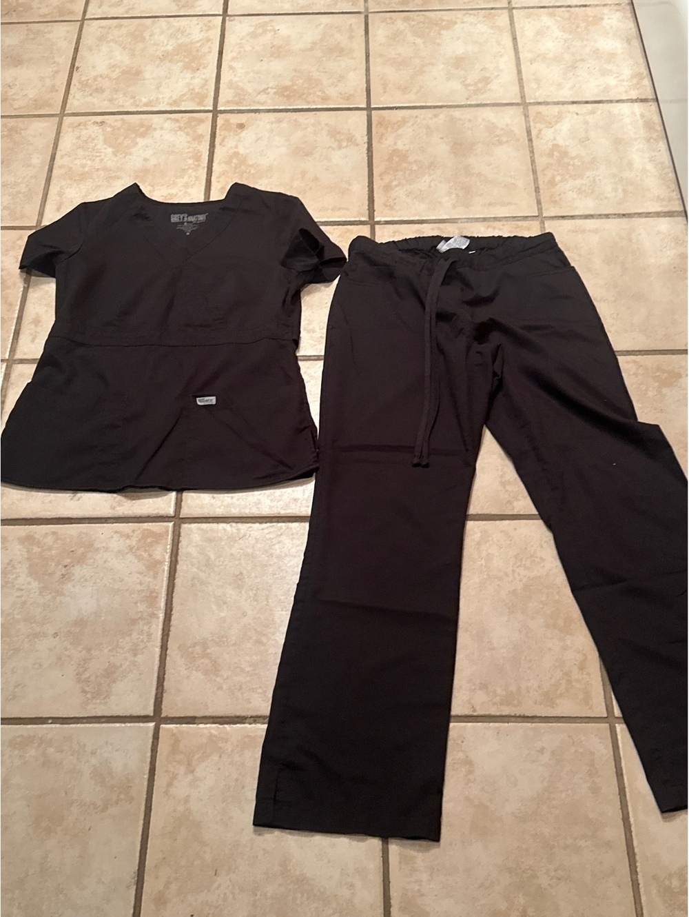 Grey's Anatomy by Barco Black Medical Scrub Set, Size Medium
